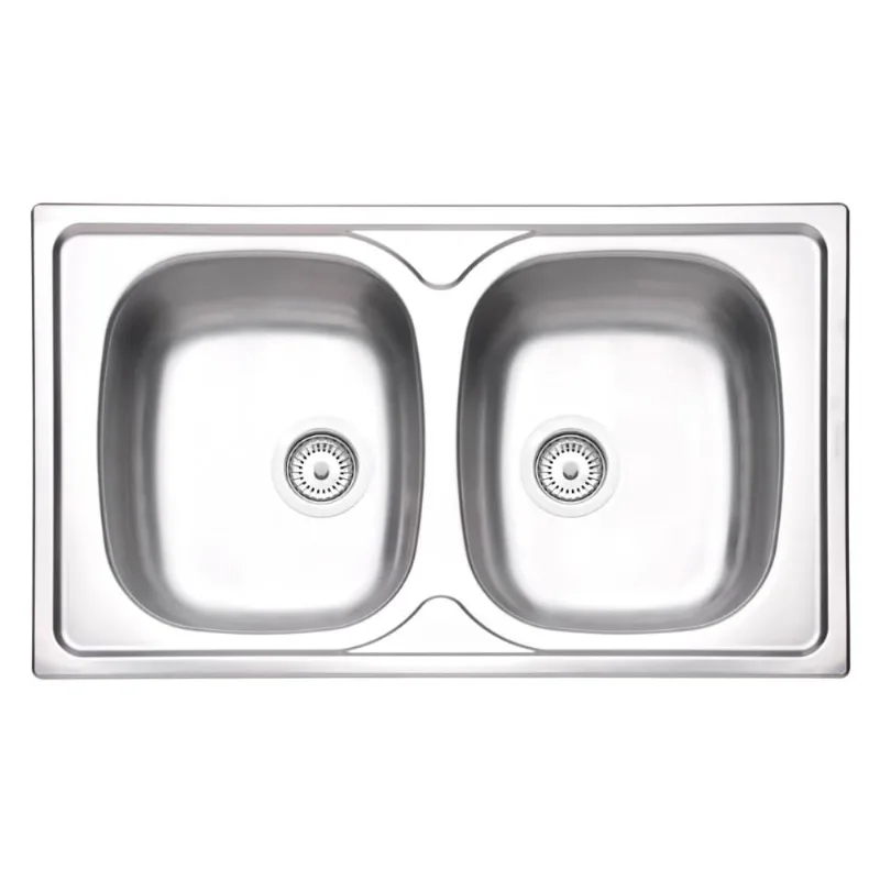 Cuba de Sobrepor Tramontina Sigma 2 Cubas em Aço Inox Pré-polido 86 x 50 cm com Válvula