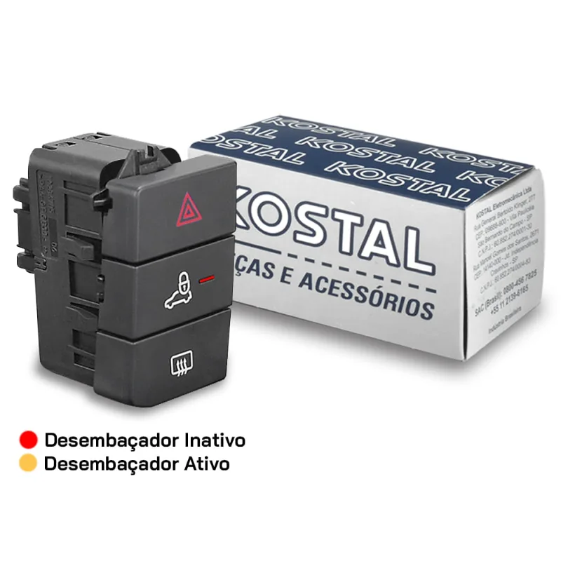 Interruptor Emergência Trava Elétrica Desembaçador Painel VW Up 16/ - 10141276 Kostal
