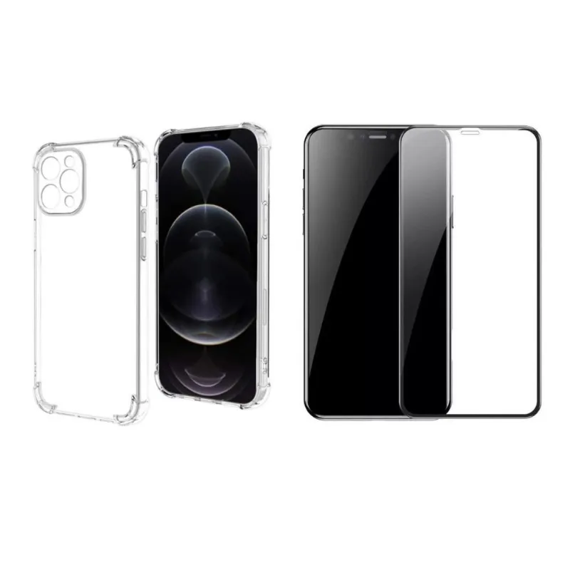 Kit Capinha Silicone Antichoque + Película 3d Compativel Com Iphone 14 Pro Max