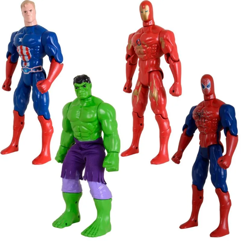Quarteto De Heróis Bonecos 29cm Liga Da Justiça Vingadores
