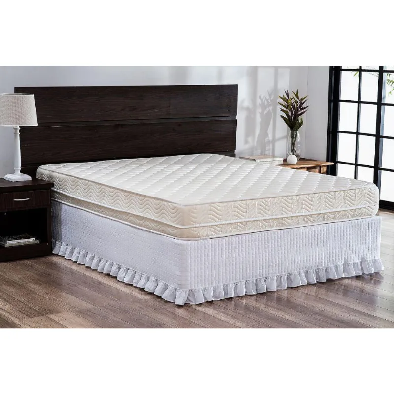 Saia Cama Box Probox Casal Pastilha Babado Branca Lavive