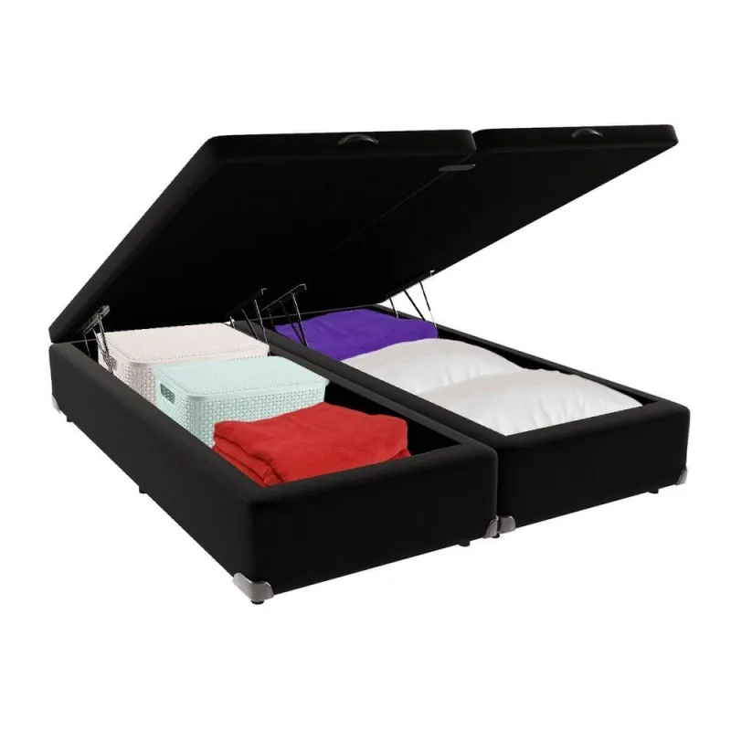 Cama Box Baú King 193x203 Preto - OUTRAS - Móveis