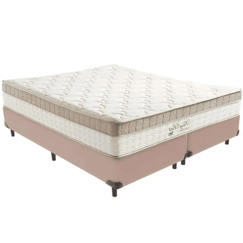 Cama Box Bege E Colchão King Best Molas Ensacadas King 193x203x33 Anjos