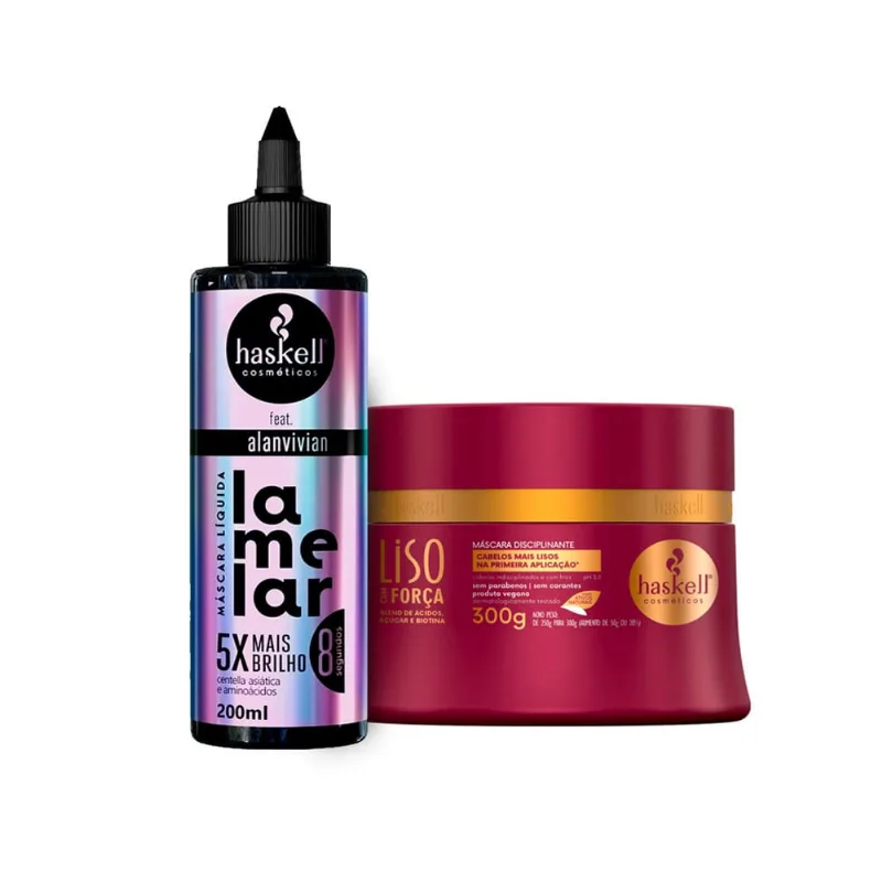 Máscara Líquida Haskell Lamelar + Máscara Liso com Força 300g