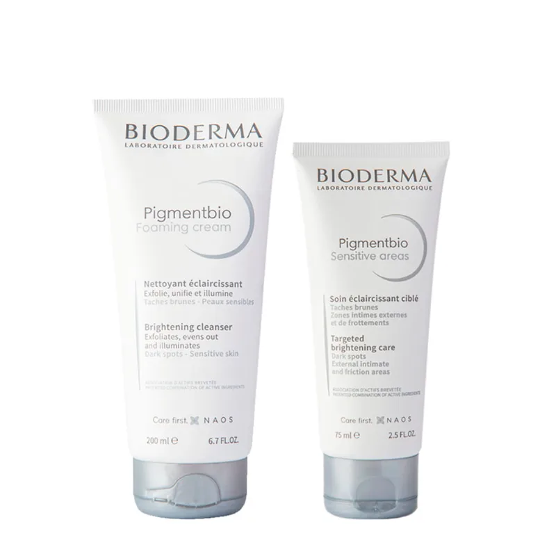 Kit Bioderma Pigmentbio Foaming Cream Sabonete Líquido Facial e Corporal 200ml + Creme Sensitive Areas 75ml Kit