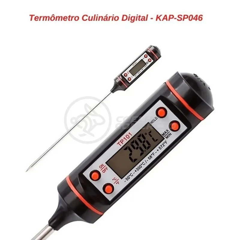 Termômetro Culinário Digital com Espeto Mede -50ºC a +300ºC Display LCD para Alimentos Smart - OUTRAS - Utilidades Domesticas