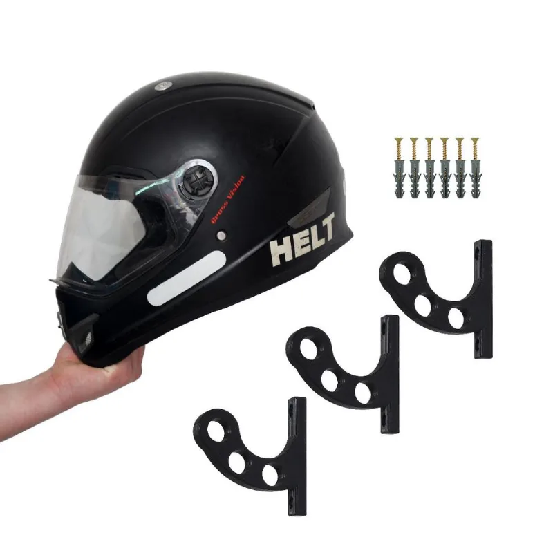 Kit 3 Suportes de Parede para Pendurar Capacete e acessórios