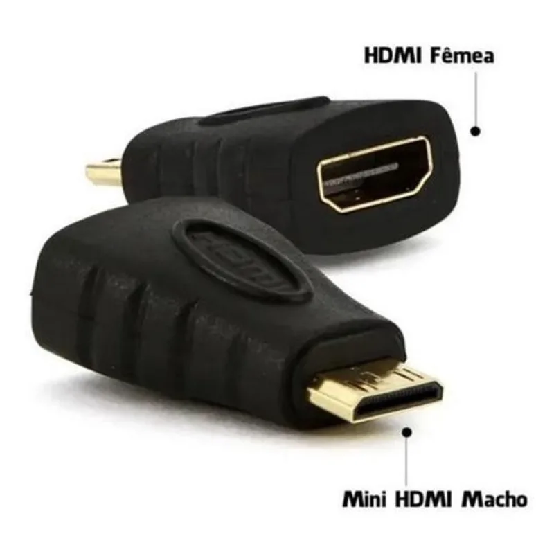 Adaptador hdmi Fêmea p/ Mini hdmi Macho - 3D, Full HD