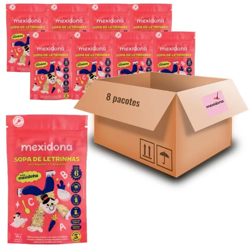 Kit 8Und Sopa De Letrinhas Legumes E Frango Mexidinha 90G