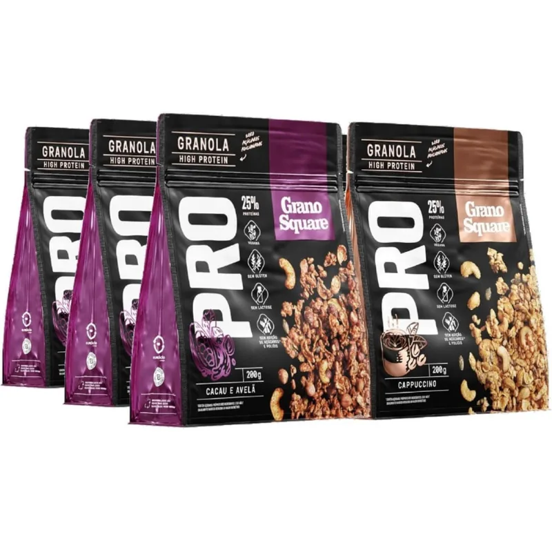 Kit 6Un Granola Granosquare Proteica Avelã/Capuccino 200G
