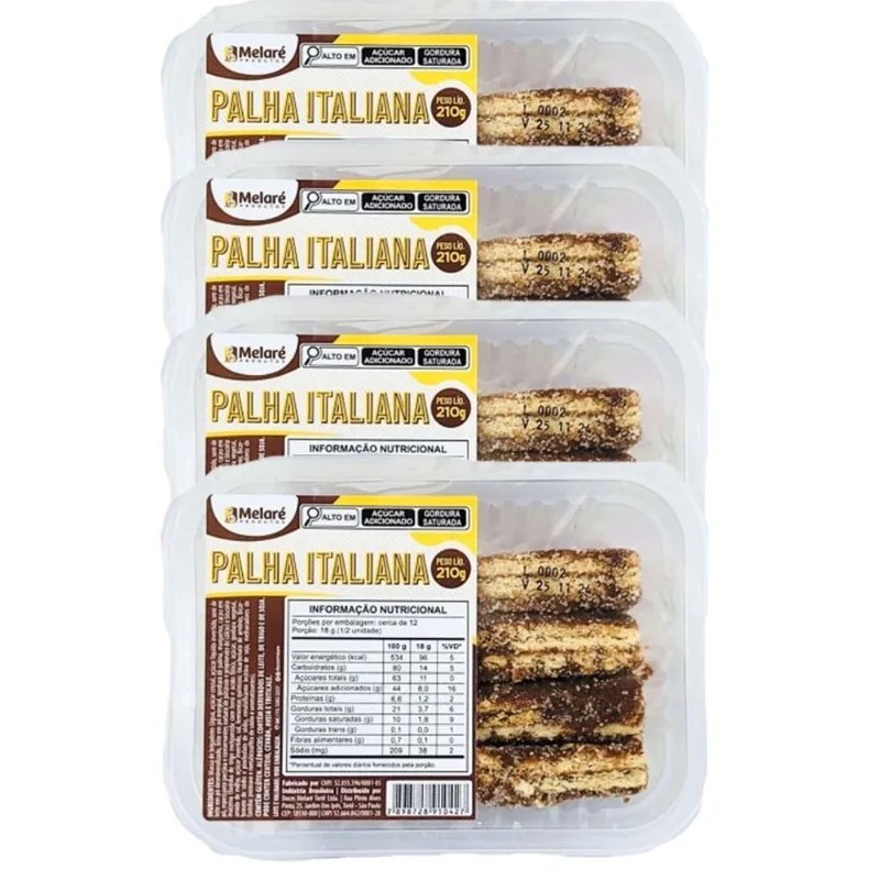 Kit Com 4Und Palha Italiana Melaré 210G
