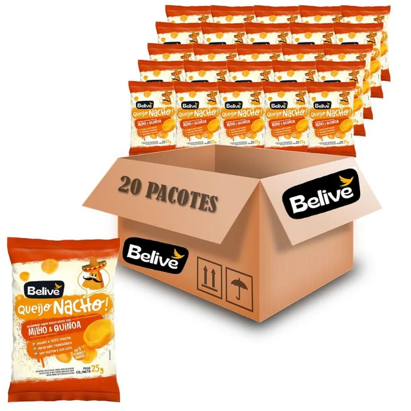 Kit Com 20Und Salgadinho Sabor Queijo Nacho 25G Belive