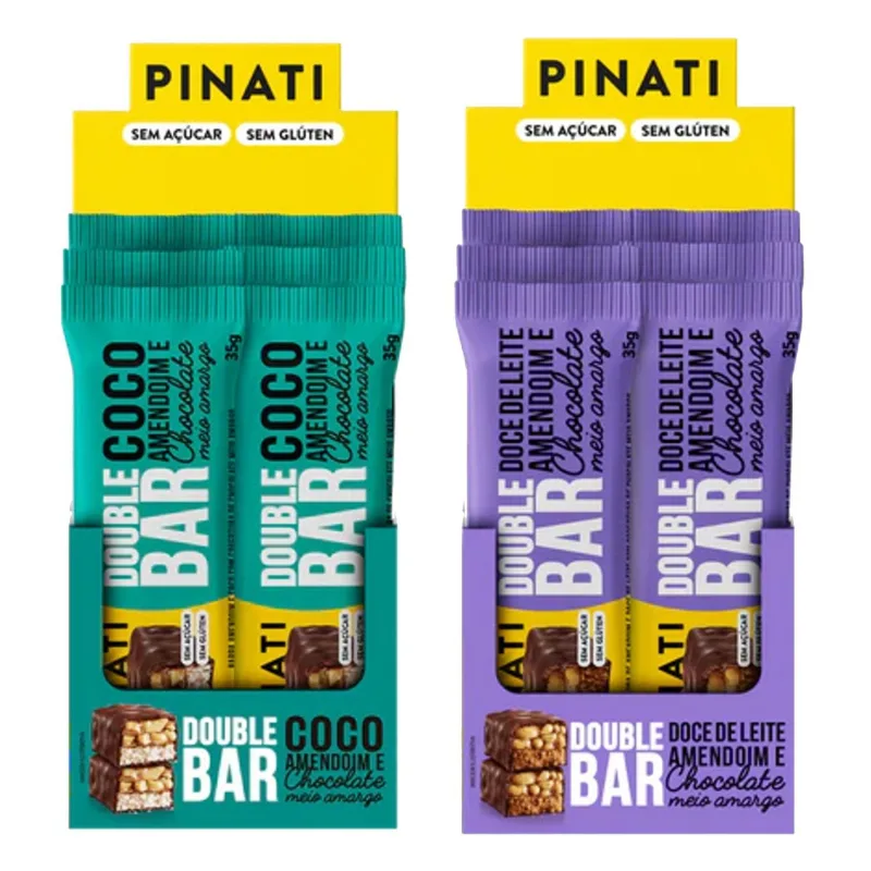Kit Pinati Double Bar: Coco, Amendoim, Choc E Doce Leite - Não Informado - Mercearia