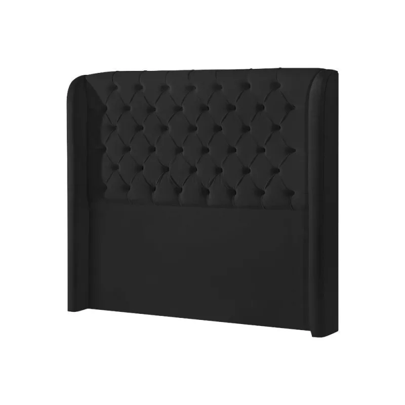 Cabeceira King Estofada Capitonê Box Londres 195Cm Veludo Preto - Não Disponível - Móveis