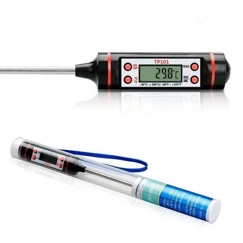 Termômetro Culinário Digital TP101 para Alimentos em Cozinha e Churrasco Aço Inox e Polipropileno - OUTRAS - Agro
