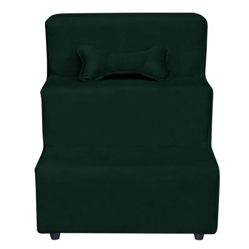 Escadinha Pet 3 Degraus Cachorro E Gato Veludo Verde - OUTRAS - Pet Shop