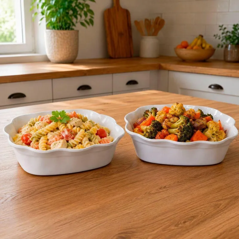 Tigela Bowl Saladeira Quadrada em Melamina 1L Kit 6 Peças para Servir Branco - OUTRAS - Agro