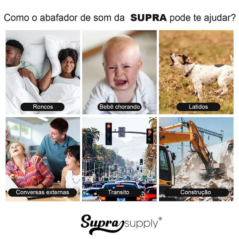 Abafador De Som Auricular Tampão De Ouvido Abafador Dormir