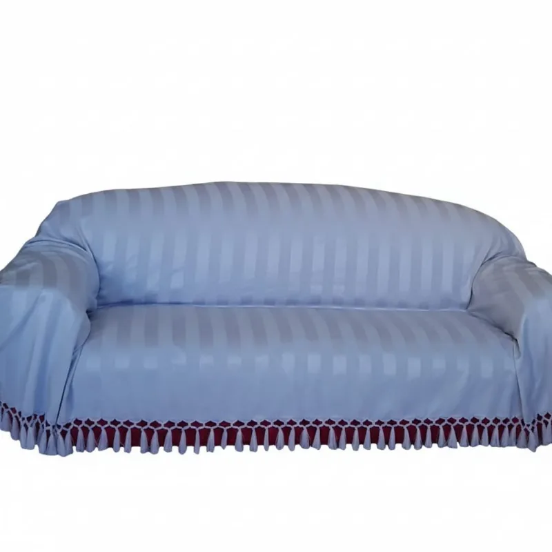 Manta Sofá tecido jacquard sala quarto Listra Cinza Claro 1,80x2,80