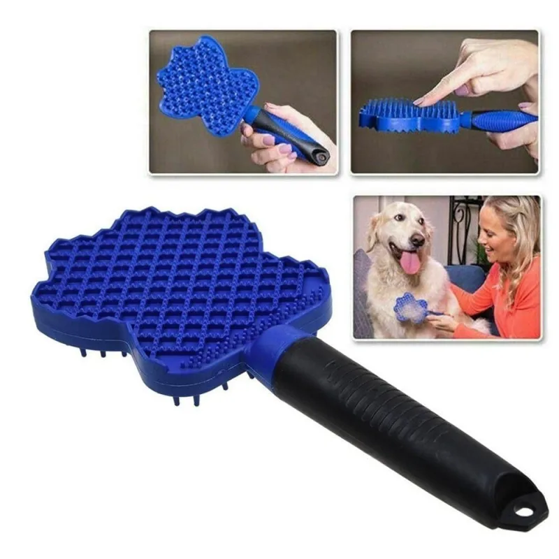Escova para Pets 3 em 1 de Silicone Massageadora para Cães e Gatos - OUTRAS - Beleza E Perfumaria