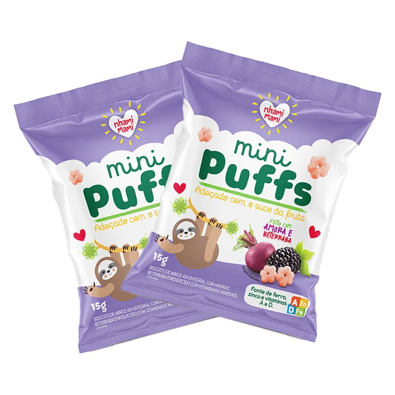 Kit 2x: Snack Infantil Mini Puffs Amora E Beterraba Nhami Mami 15g - Não Informado - Mercearia