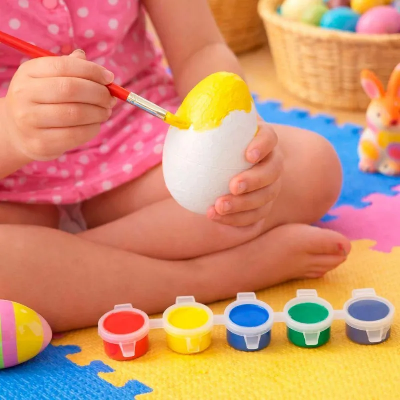 Ovos Coelhos Páscoa Para Colorir Pintar Com Pincel Kit 20pçs