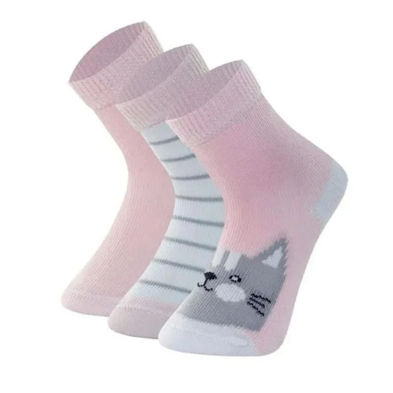Kit Meia Infantil Mash 3 Pares N° 16-21 Rosa (MP)