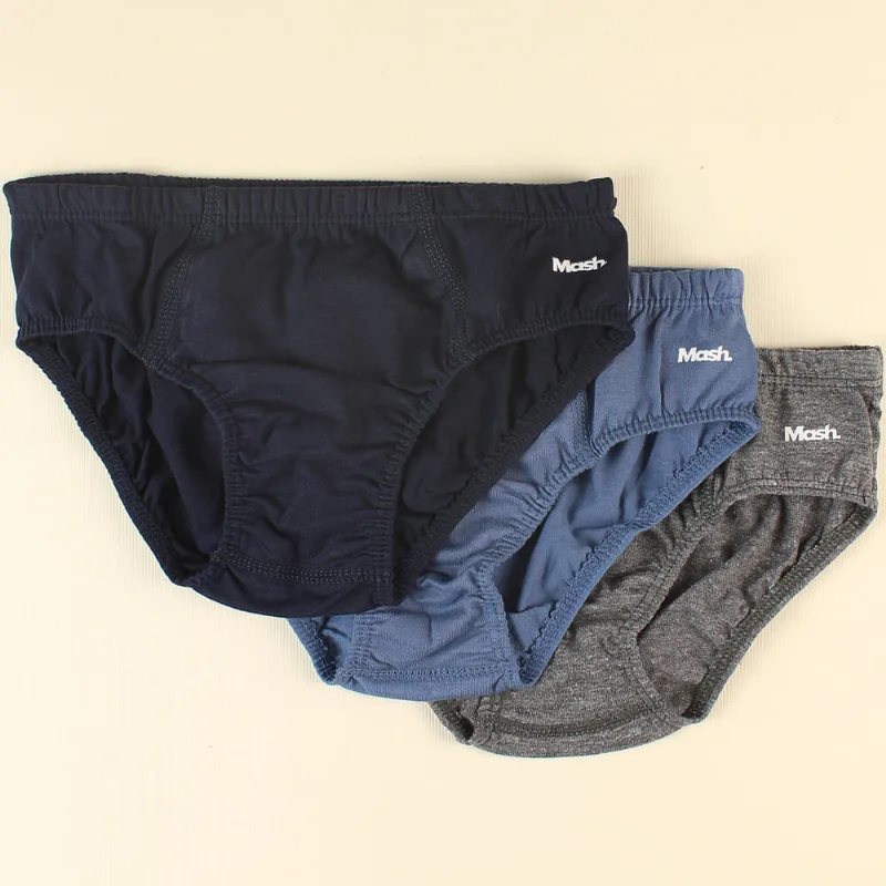 Kit Cueca Slip Kids com 3 Unidades Marinho De 2 a 13 anos Marinho - G
