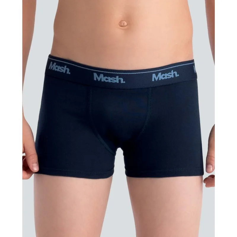 Cueca Boxer Algodão Lisa Infantil Azul Marinho PP