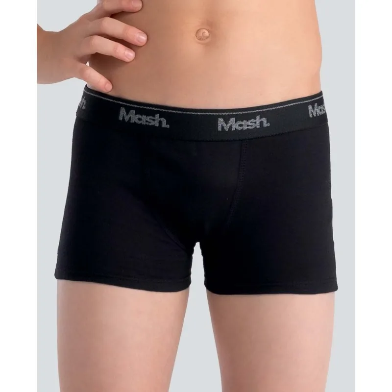 Cueca Boxer Algodão Lisa Infantil Preto PP
