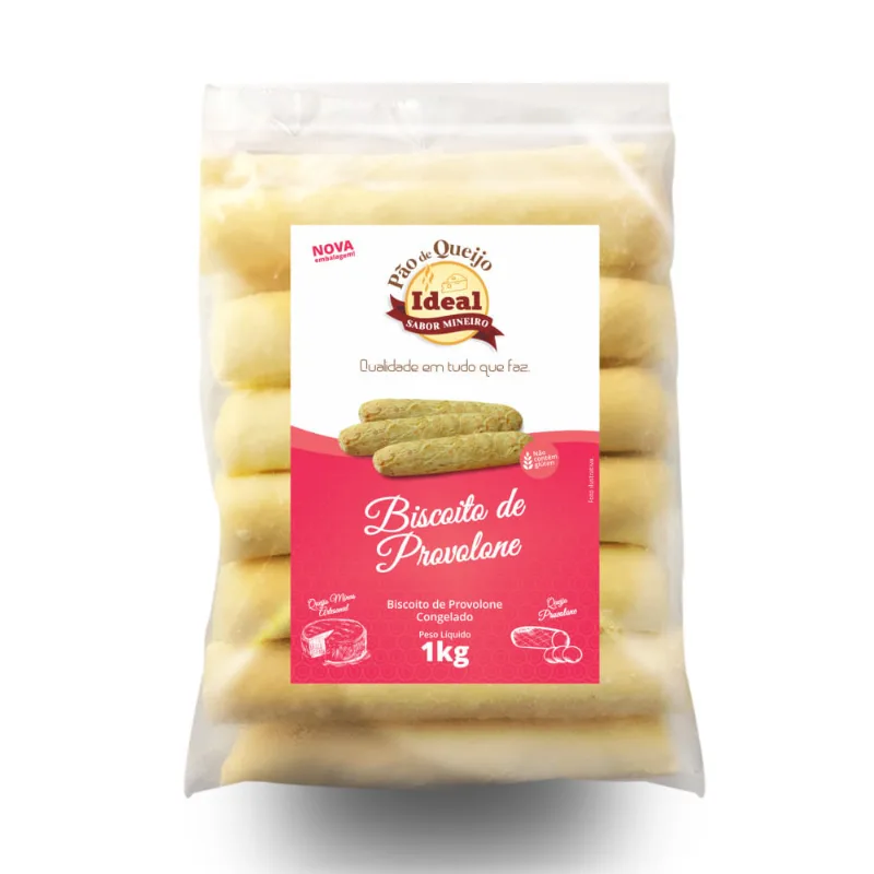 Biscoito de Queijo Provolone Ideal Congelado 1Kg BISC IDEAL QUEIJO CONG 1Kg, PROVOLONE
