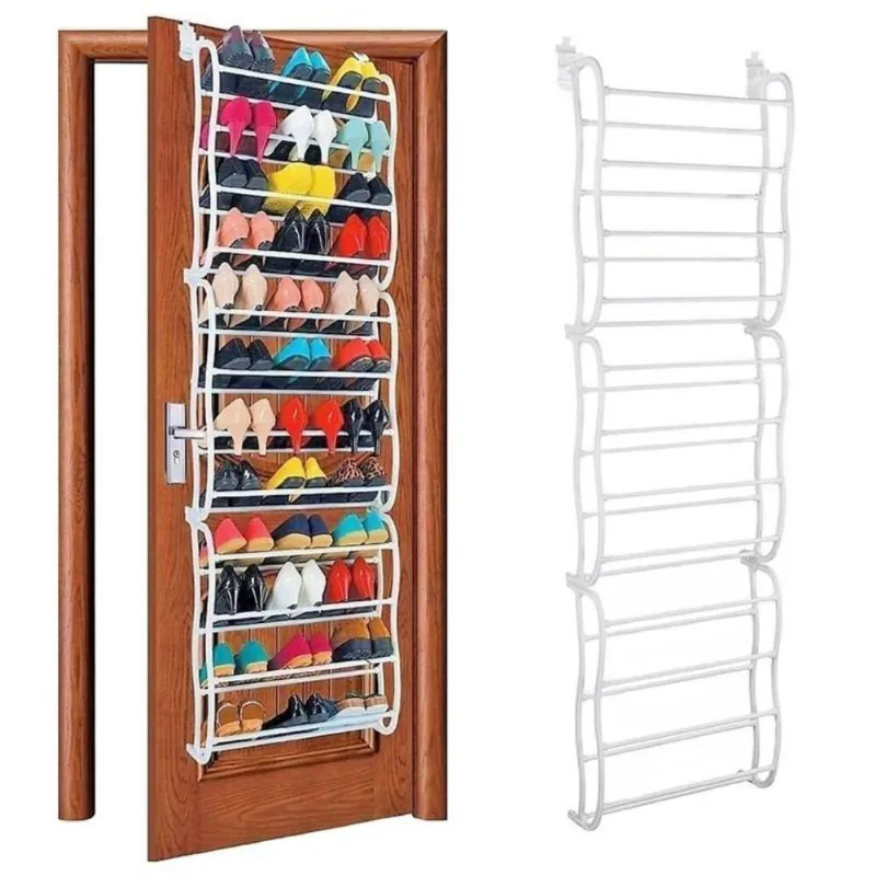 Sapateira De Porta Gigante 72 Calcados 12 Prateleiras Vertical 36 Pares De Sapatos E Tenis Em Metal - OUTRAS - Móveis