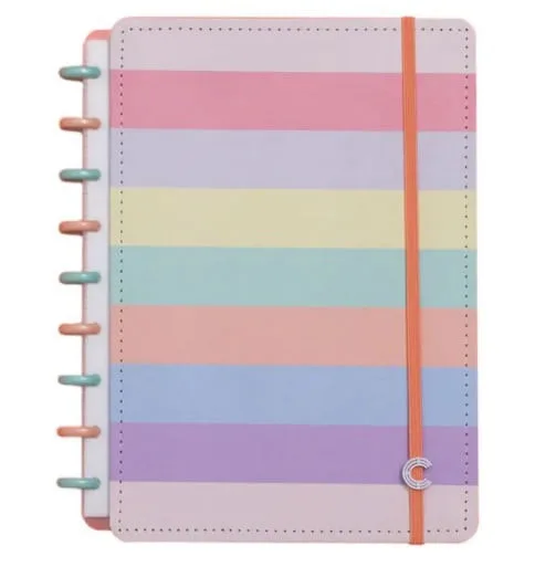Caderno Inteligente 80 Folhas M Arco-Íris Pastel - LC - Papelaria
