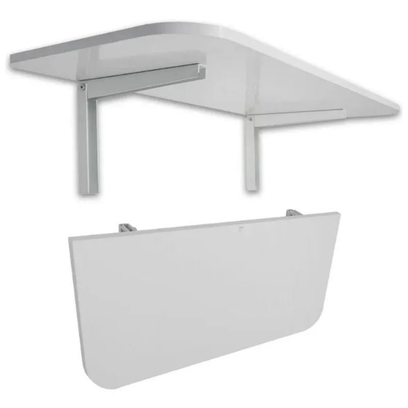 Mesa De Cozinha Dobrável Parede Branca Ajl + Mão Francesa