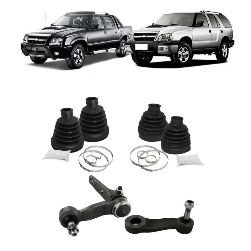 Kit Braço Pitman Auxiliar S10 Blazer 95 96 Coifa Suspensão