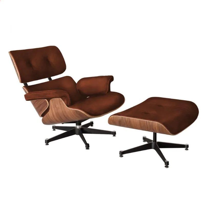 Poltrona Para Leitura Charles Eames Com Puff Courissimo Marrom