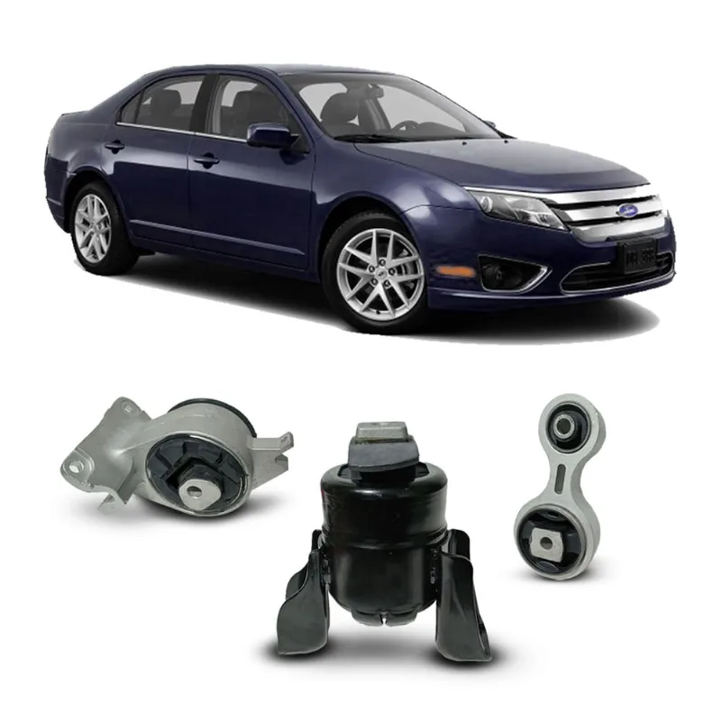 Kit 3 Calço Coxim Suporte Motor Direito Esquerdo + Coxim Raquete Cambio Traseiro Ford Fusion 2.5 3.0 2010 2011 2012