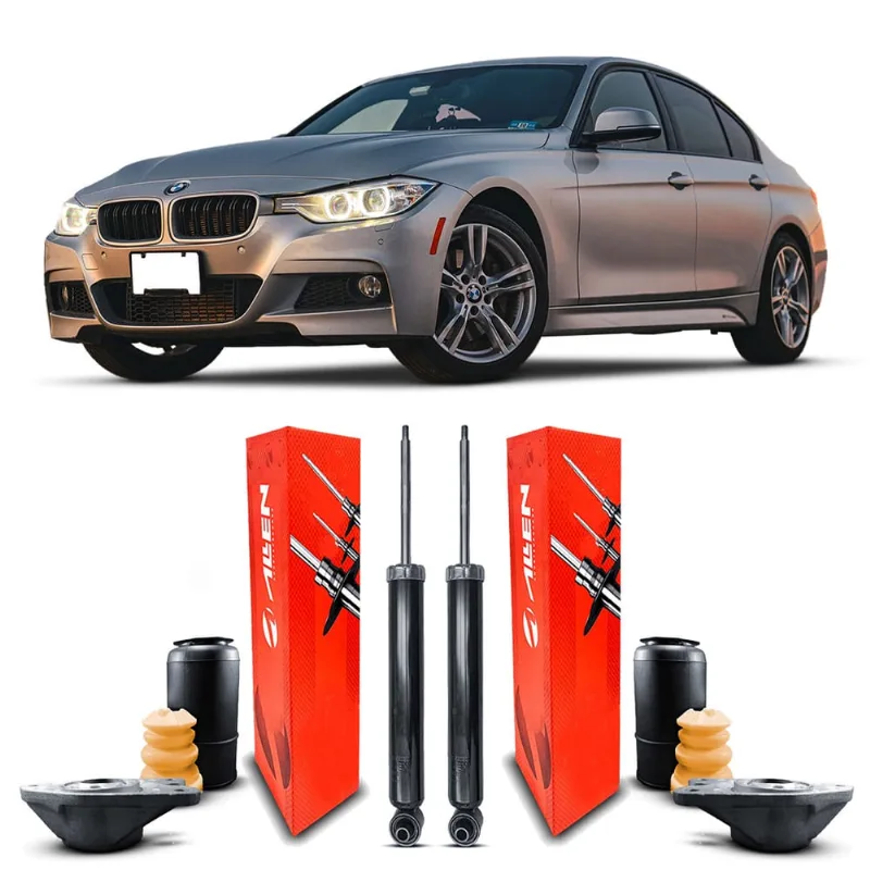 Par Amortecedor Original Allen + Kit Coxim Batente Coifa Suspensão Traseira Bmw 330i F30 2013 2014 2015