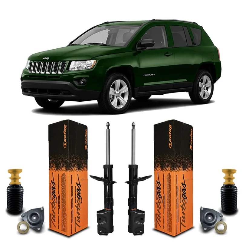 Par Amortecedor Cofap + Kit Coxim Batente Suspensão Dianteira Jeep Compass 2011 2012 2013 2014 2015