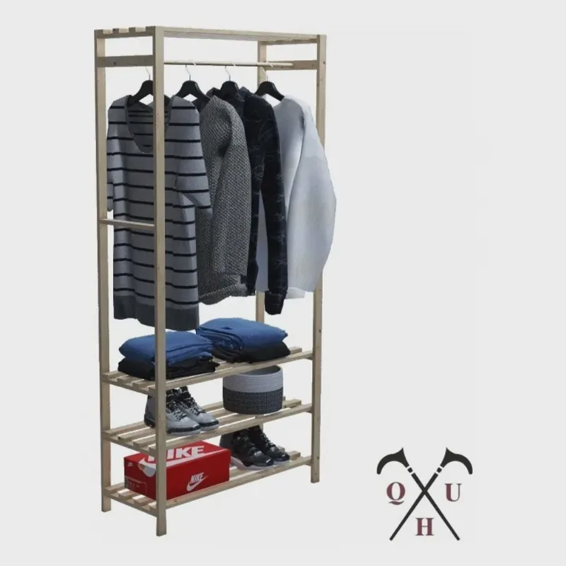 Kit Arara Reforçada Reforçada Sapateira Simples e Aparador Madeira Moderno Aberto Para Objetos Expositor Roupeiro