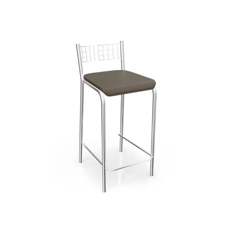 Banqueta Zurique 1B605CR Cromado/Marrom - Kappesberg