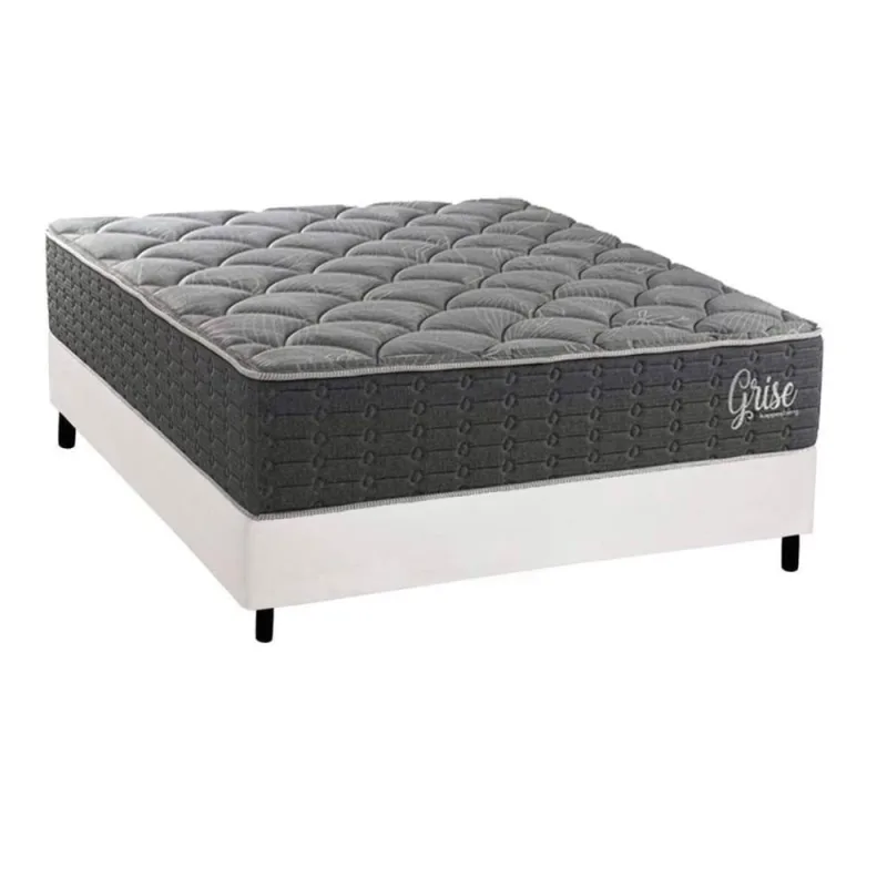 Cama Box com Colchão Queen Corano White Pillow Top Espuma D40 Tecido Courino Branco Kappesberg - kappesberg - Colchões