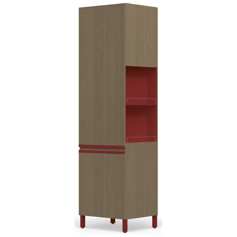 Paneleiro 2 Portas Kappesberg E731-NTMA Nature e Marsala 60x220x52cm