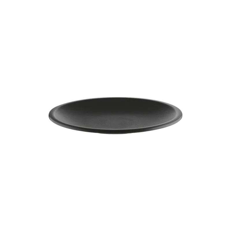 Prato Raso Redondo Preto Lanche 25cm Plastico Solido BPAFree - UZ - Utilidades Domesticas