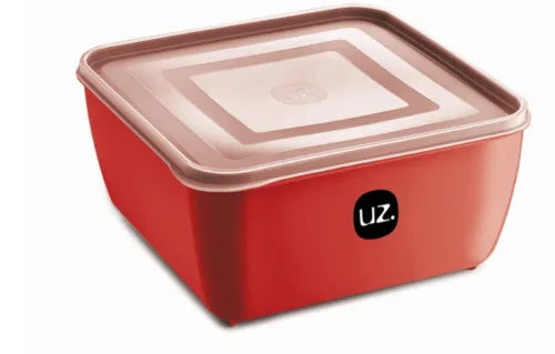 POTE MULTIUSO PLÁSTICO UZ PREMIUM QUADRADO VERMELHO 1 5L - PREMIUM - Ud