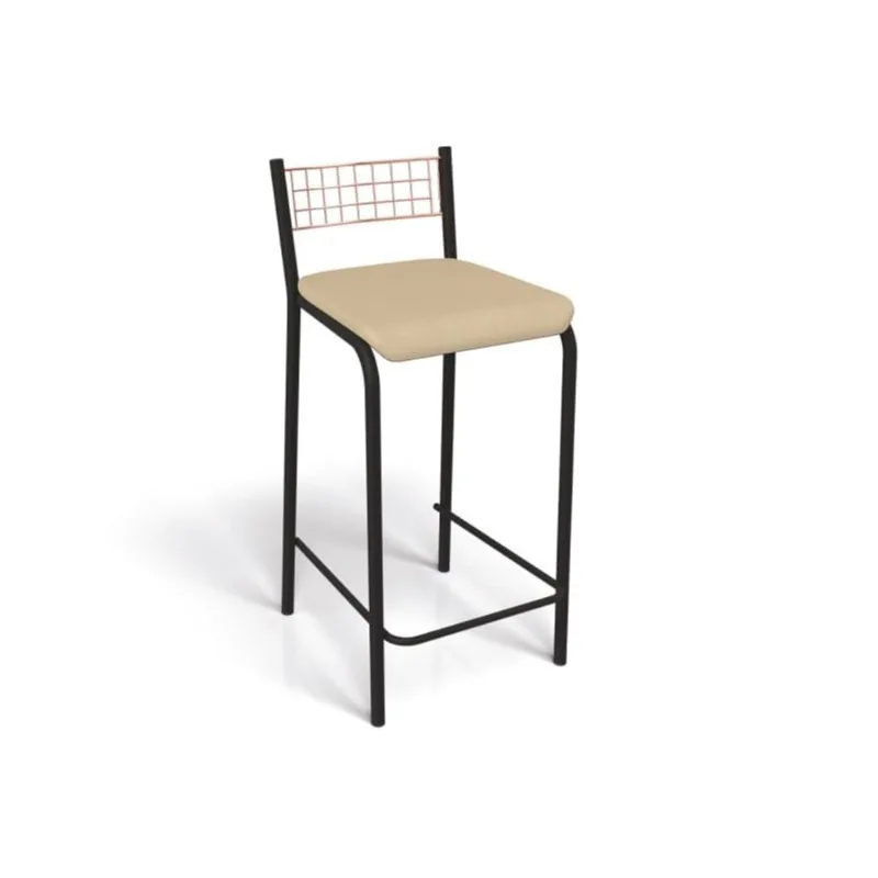 Banqueta Zurique 1B607PFR Preto/Nude - Kappesberg