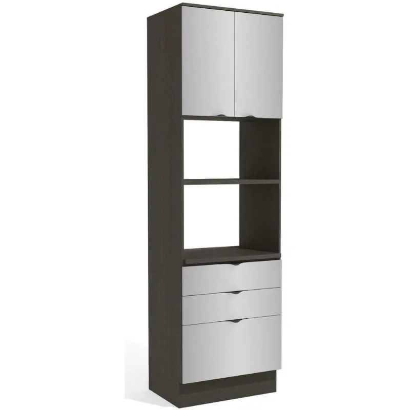 Torre Quente 2 Fornos 2 Portas 3 Gavetas H770 Nox Kappesberg Onix e Steel 70cm