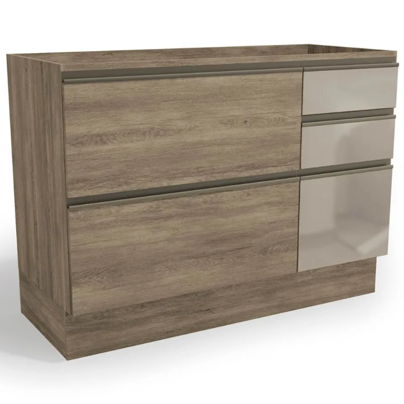 Balcão de Cozinha 1 Porta 4 Gavetas Maxxi Kappesberg Nogal 120cm Peça