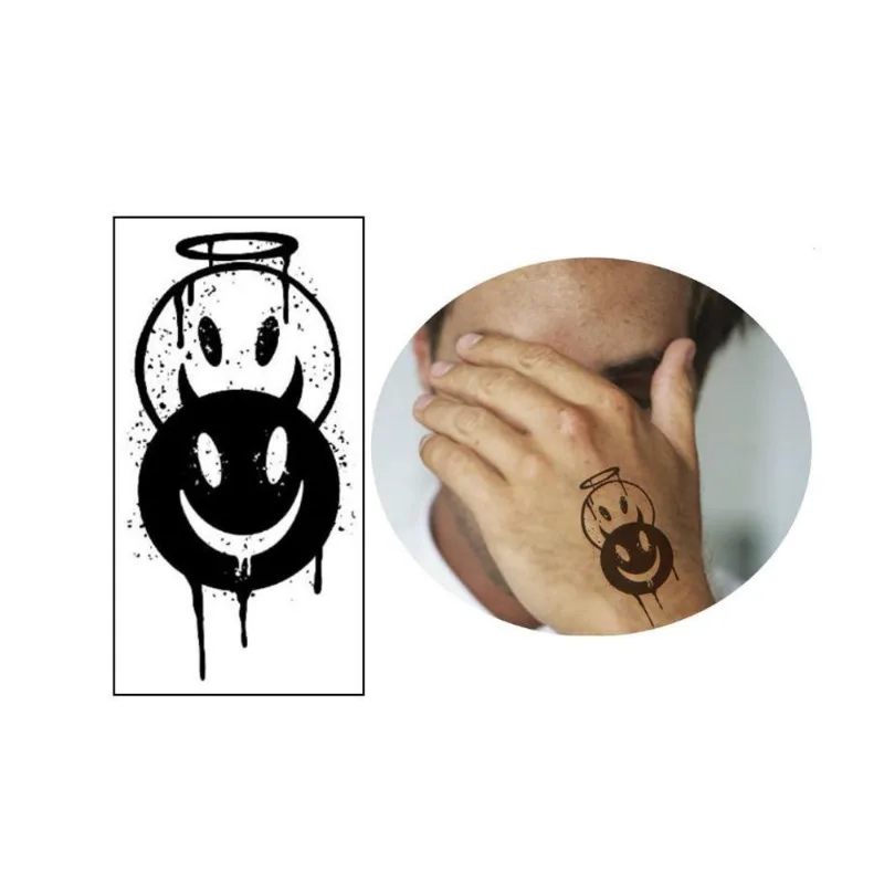 Tatuagem Temporária Meio Bom Meio Mal Mascara Smile 9x5 cm
