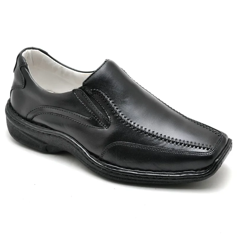 Sapato Conforto Couro Masculino Preto - Rt2017mstpto